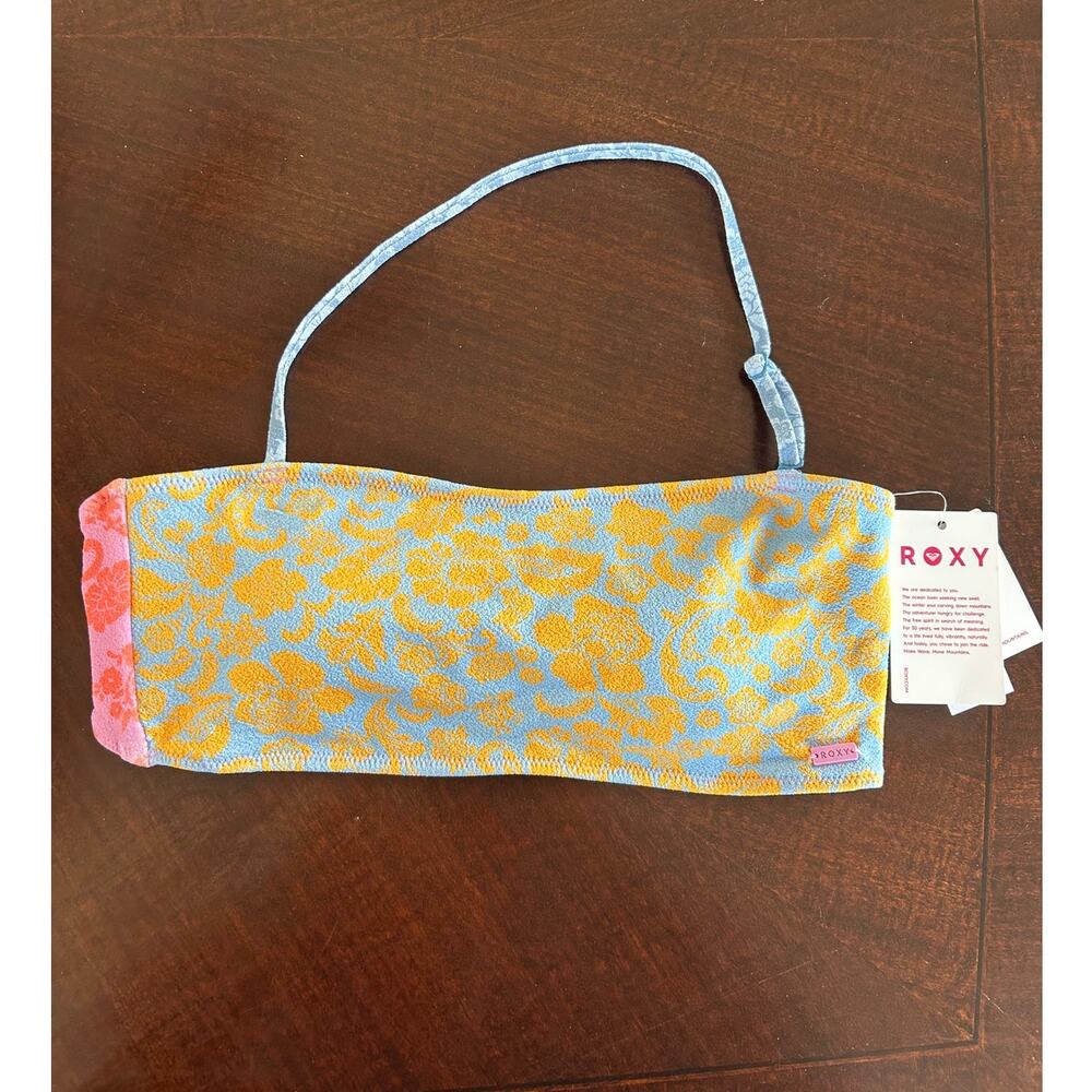 Roxy Tapestry Patchwork Bandeau Bikini Top NWT Size Large - Picture 2 of 9